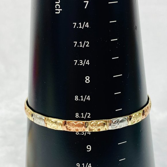 Three Large Bangle Bracelets w/Elephants Mixed Metal Colors - Picture 6 of 6